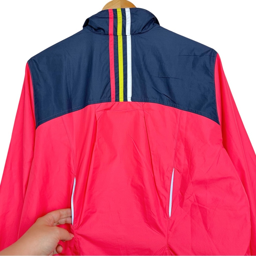 Adidas Lightweight Running Zip Up Swishy Windbreaker Gym Track Jacket Pink Blue - Picture 9 of 14